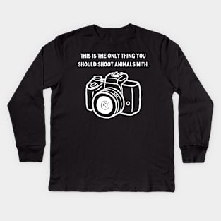 Shoot with a camera Kids Long Sleeve T-Shirt